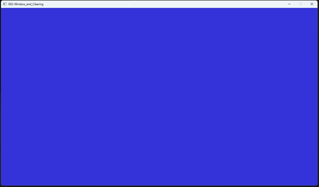 A window on Windows, with the contents just being a solid shade of blue.