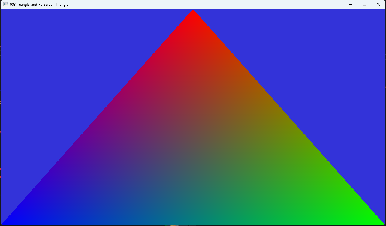 A window on Windows, with the colors interpolated between red, green, and blue.